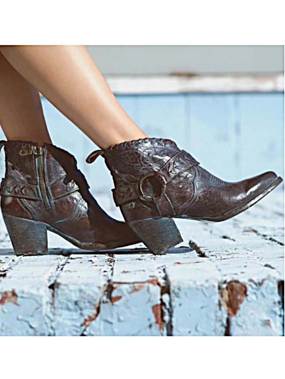 BED/STU Tania Booties Black/red